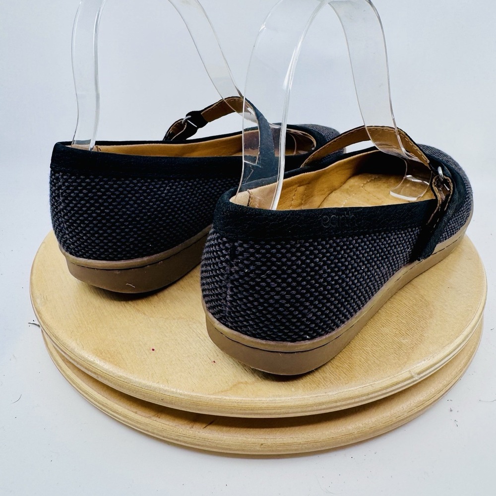 Earth Loral Mary Jane Flats Womens 7 Black Textile Leather Comfort Shoes - Picture 5 of 9
